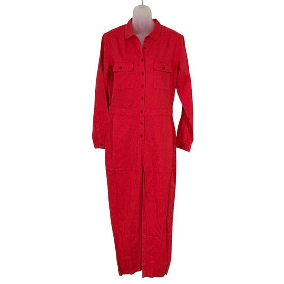 Outerknown S.E.A. Suit Long Sleeve Jumpsuit in Parisian Red Coral S NWT $228 - Picture 5 of 8